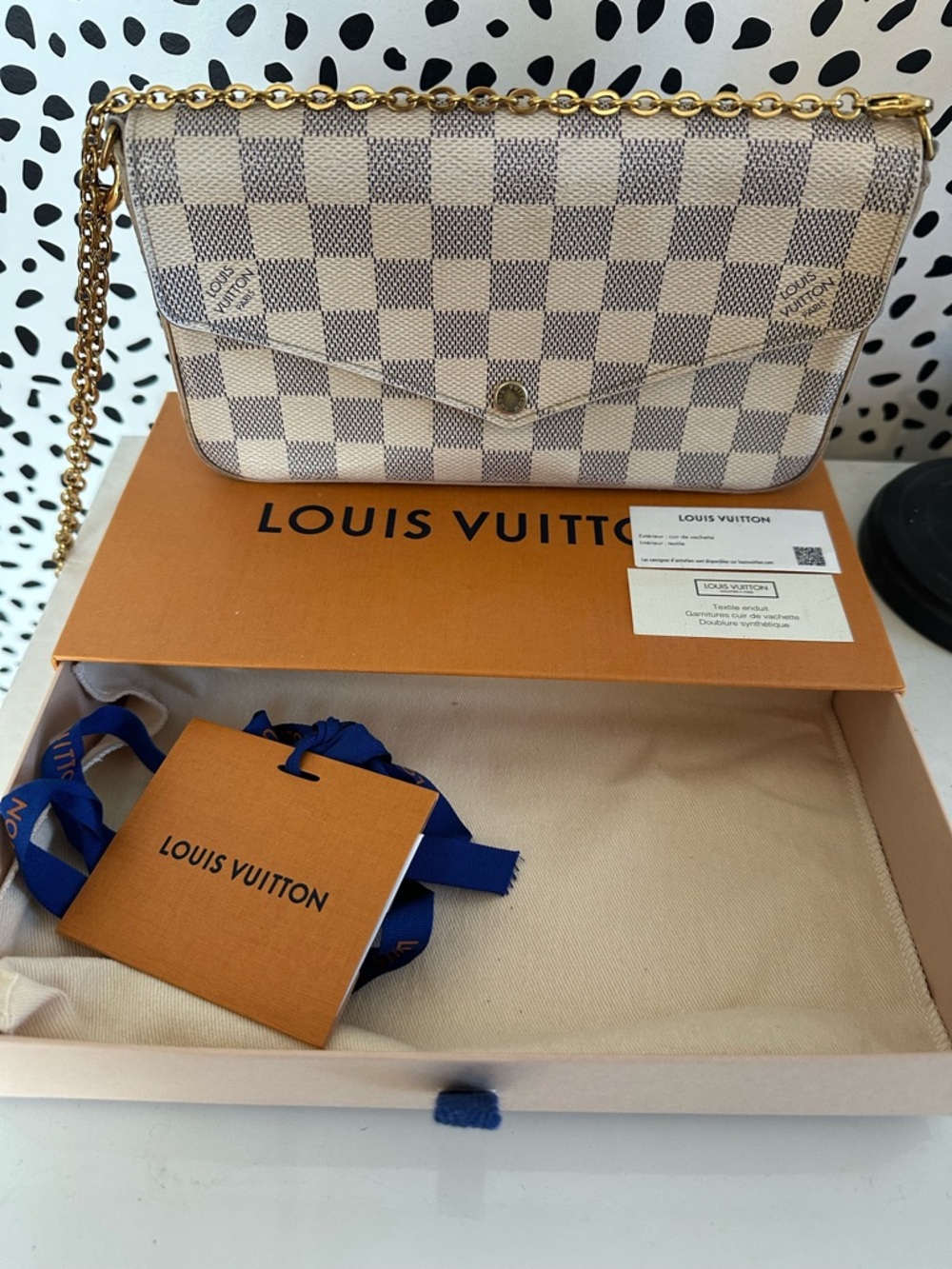 Louis Vuitton Damier Felicie Pochette - Ivory/Blue
